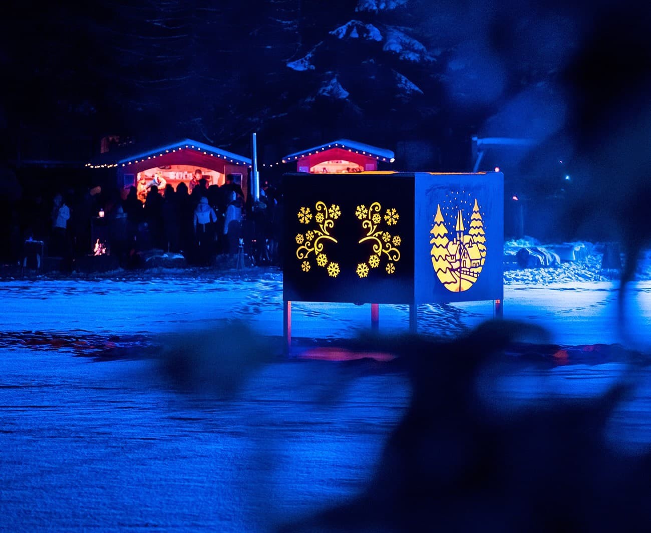 Beleuchtete Objekte beim Bergseeadvent