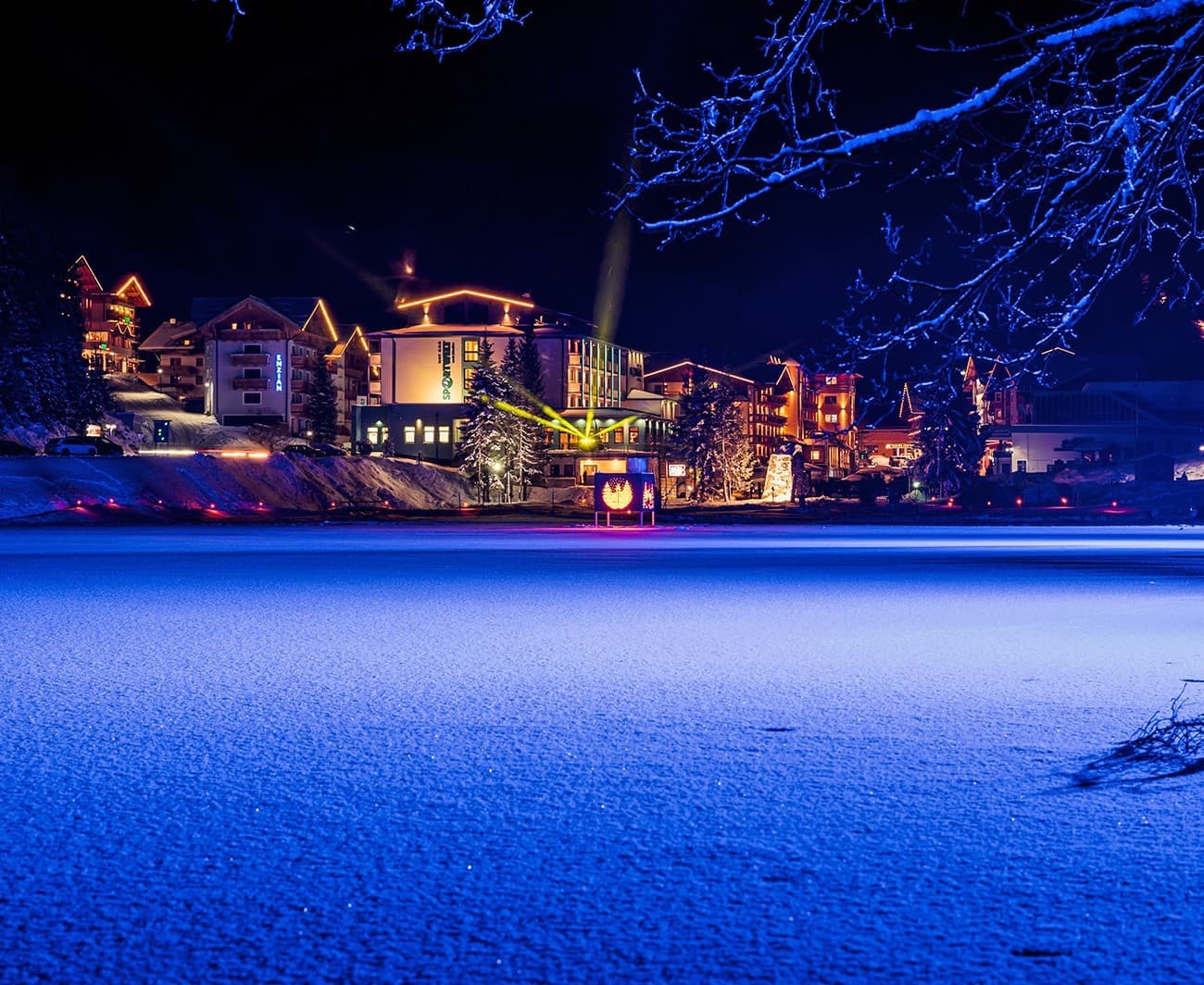 Beleuchteter Ort Zauchensee