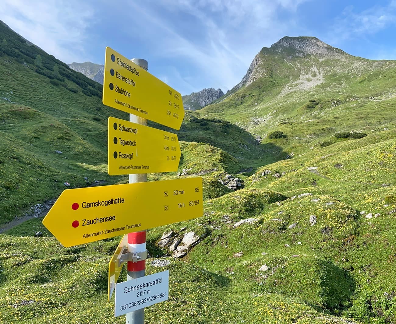 Signage in the hiking area