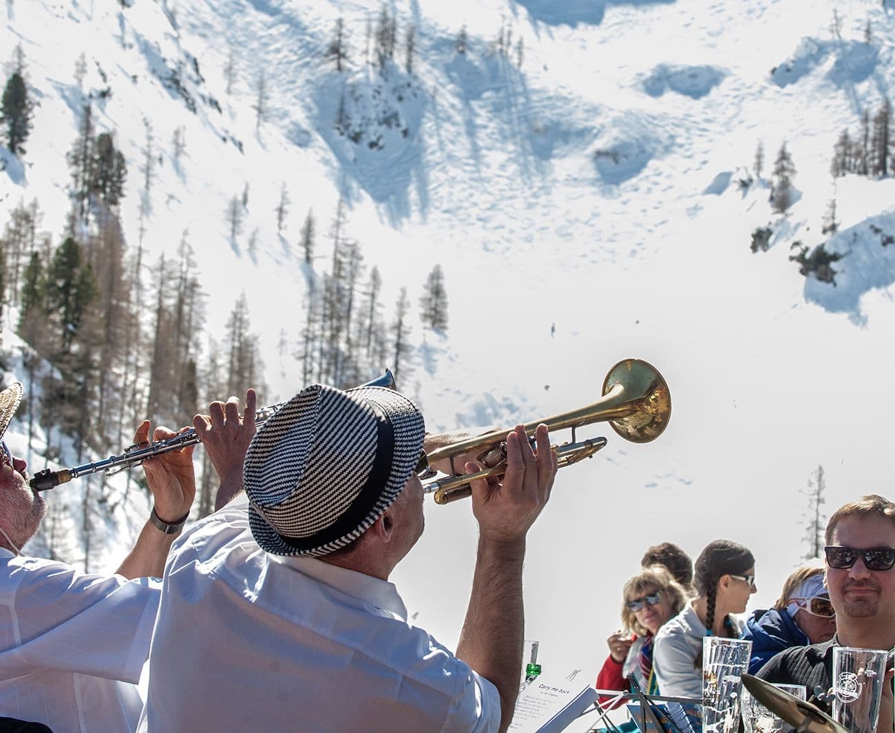 Music at a ski hut during the Dixieland weeks in Altenmarkt-Zauchensee